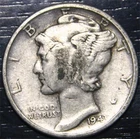 1943 Mercury Dime 90% Silver 10c US Coin Philadelphia Mint