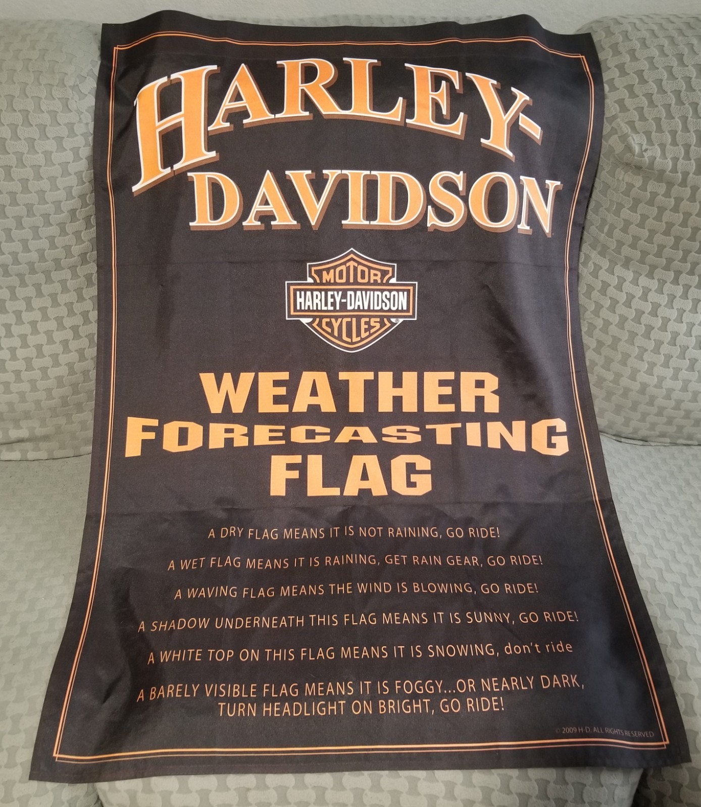 Harley Davidson 2009 Weather Forecasting Outdoor Flag 29 X 42
