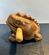 Hand Carved Wooden Frog Calling Musical Instrument Frog  Slider Stick