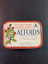 Vintage Altoids Red Peppermints Empty Tin  Collectible Container London England