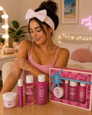 Scenabella Glow Under Tropic Sun Body Care Set Guava Orchid Pink Musk