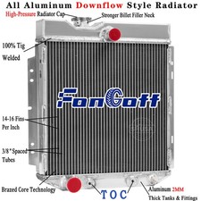 4 Row Aluminum Radiator Fit 1966-1974 Ford Bronco 2.8l 3.9l 3.3l L6 Gas