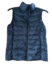 UNIQLO Ultra Light Down Quilted Puffer Vest Full Zip Packable Black Women’s XXS