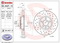 2X Bremsscheibe Vorne Brembo 09A4271X FÜR Ford Land Rover Volvo Scheibenbremse