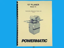 Powermatic Model 15  Planer  Instruction & Parts Manual *280