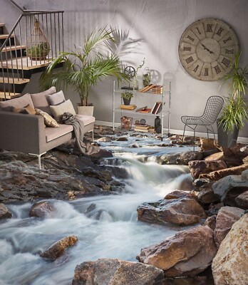 3D Nature Creek K1022 Floor WallPaper Murals Wallpaper Mural Print Luna 2024
