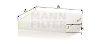 Mann-Filter CU 20 006 Filter, Innenraumluft FÜR Abarth Chrysler Fiat Lancia