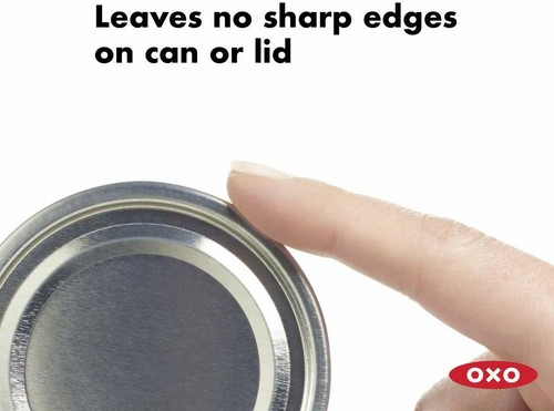 Abridor de latas antideslizantes de mango suave OXO Good Grips, negro/plateado - acero inoxidable - Imagen 4 de 9