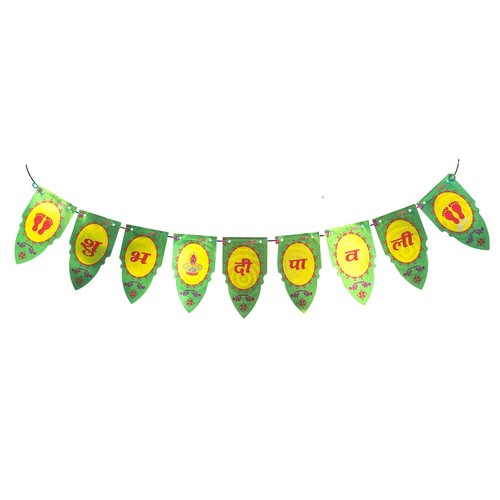 Bandera Diwali Toran Happy Diwali Shubh Labh Laxmi Ganesh Hoja Colgante Decoración de Puerta - Imagen 4 de 21