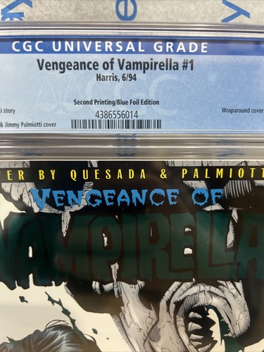 HARRIS COMICS VENGEANCE OF VAMPIRELLA (1994) #1 2nd Print Blue FOIL Cgc 9.8 - Picture 3 of 5