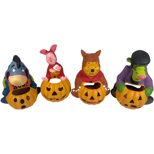 Rare Disney Direct Winnie the Pooh Halloween Piglet Eeyore Tigger Tea Lite Set - Picture 3 of 18