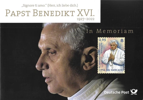 GERMANY - 2022 "Papst BENEDIKT XVI" Presentation Folder (German/ Vatican Stamps)