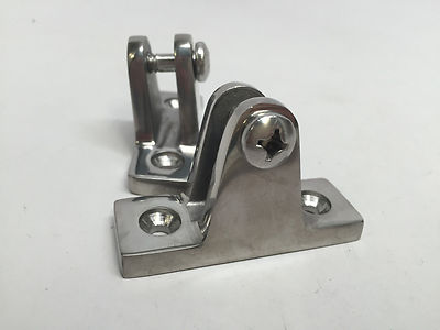 2 PCS MARINE BOAT BIMINI FITTING SS 316 ANGLE BASE DECK HINGE 7/8X2'' 22.2X50.8MM