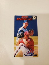 Calendario de bolsillo de béisbol menor RS20 Vancouver Canadians 2001 - Scotiabank