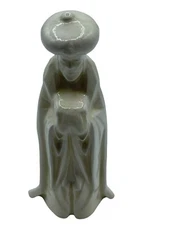 Wise man king  Byron Mold 1973 Christmas Nativity Ceramic White Figurine Vtg