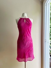 NEW EXPRESS LAYERED Pink MINI SUMMER CHIFFON Batwing DRESS SIZE L