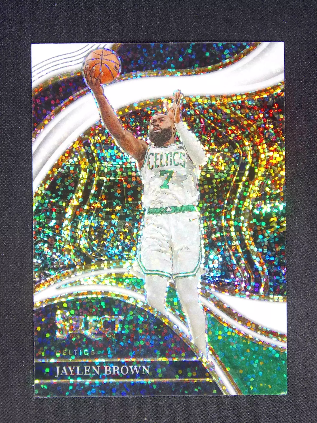 2023-24 Panini Select Jaylen Brown #222 Courtside White Sparkle SP