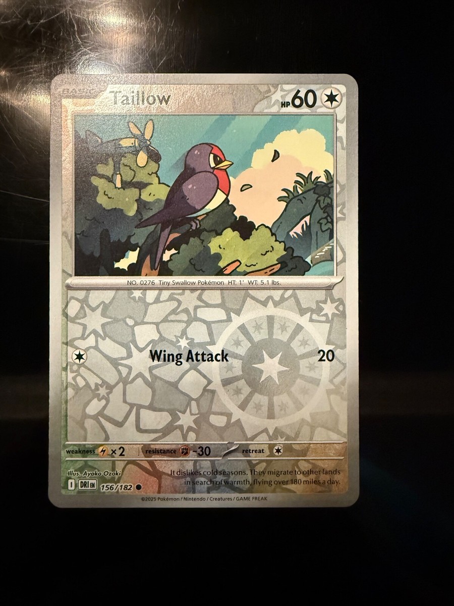 Taillow 156 2025 Pokemon Destined Rivals Reverse Holo Card NM+ Taillow 156 2025 Pokemon Destined Rivals Reverse Holo Card NM+
