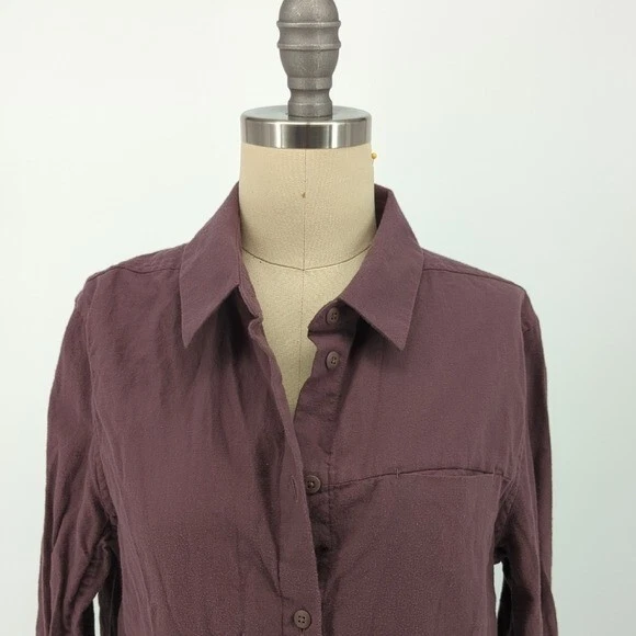 01399 Lululemon Button Down Shirt Brown Purple 6 gorpcore outdoor travel casual - Image 3 of 4