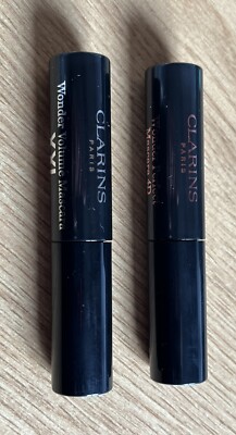 2 x Neu (ohne Karton) Clarins 3 ml Mascara - Perfect 4D & Volume XXL - beide schwarz