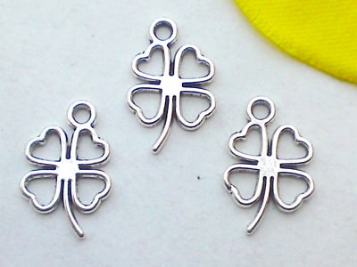 22 Stück Kleeblatt Anhänger Silber - DIY Schmuck Charms Für Glück