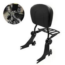 Adjustable Detachable Sissy Bar for 04 - UP Harley Sportster Backrest with Rack