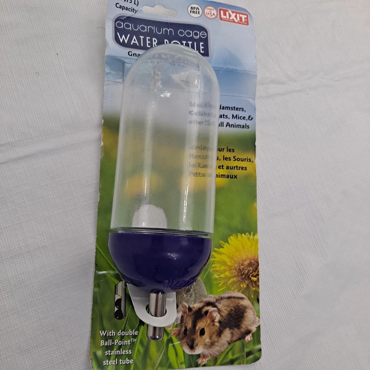 Water bottle for glass hamster shop cage