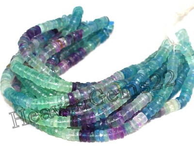 AAA Natürliche Multi Fluorit Facettierte Rondelle Heishi Perlen 6-7 mm Edelst...