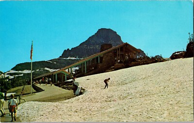 Glacier National Park Montana Summit Logan Pass Visitor Center Postcard MT
