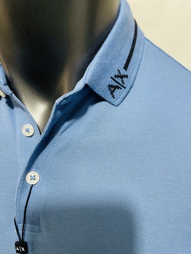 New Armani Exchange Mens Polo With Contrasting Inserts - Picture 2 of 5