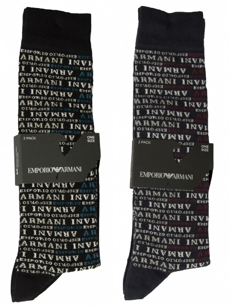 EMPORIO ARMANI men s long socks 2 pairs of high cotton socks article 302301 2F29