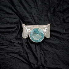Blue Topaz Gemstone 925 Sterling Silver Ring Handmade Jewelry Ring