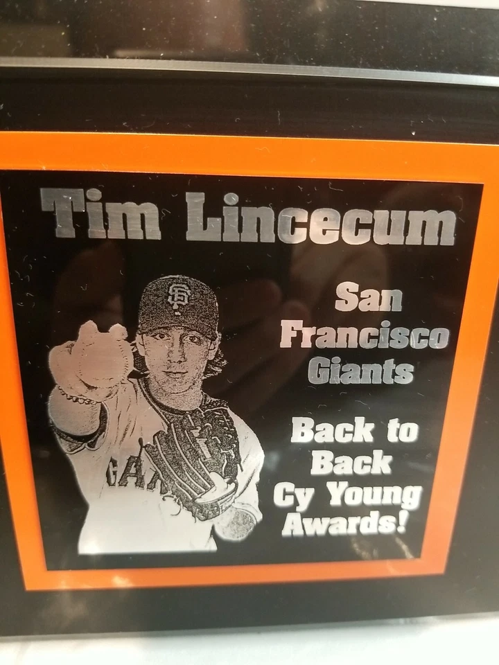 MLB BACK TO BACK CY YOUNG WINNER San Francisco GIANTS TIM Lincecum Framed Plate. - Image 4 of 4