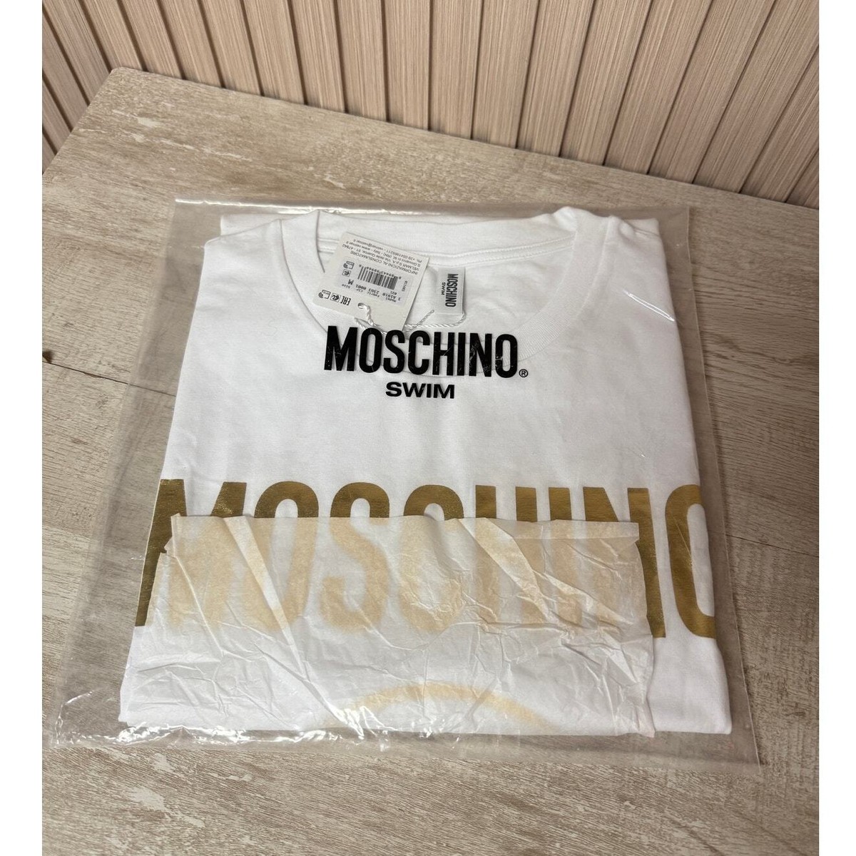 MOSCHINO SWIM パーカー Moschino Swim T-Shirt Sweatshirt Cotton Man White A1910 2325