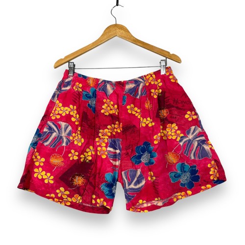 Vintage Jams World Drawstring Shorts Mens Large Multicolor Hawaiian Floral Retro