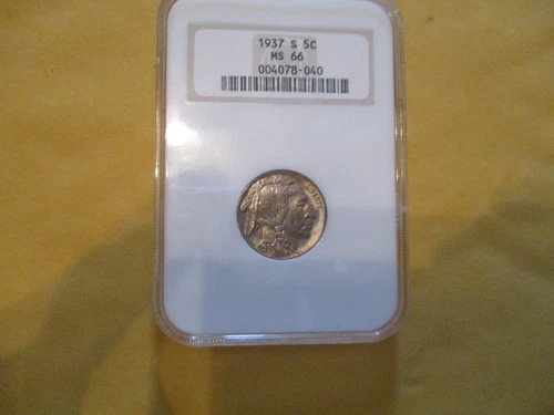 1937-S NGC MS 66 Buffalo Nickel Old Fatty Holder