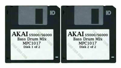 Akai S5000 / S6000 Set of Two Floppy Disks Bass Drum Mix MPC1017