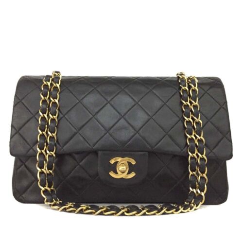 CHANEL Double Flap 25 Quilted CC Lambskin w/Chain Shoulder Bag Black/7Y0202 - 第 1/12 張圖片