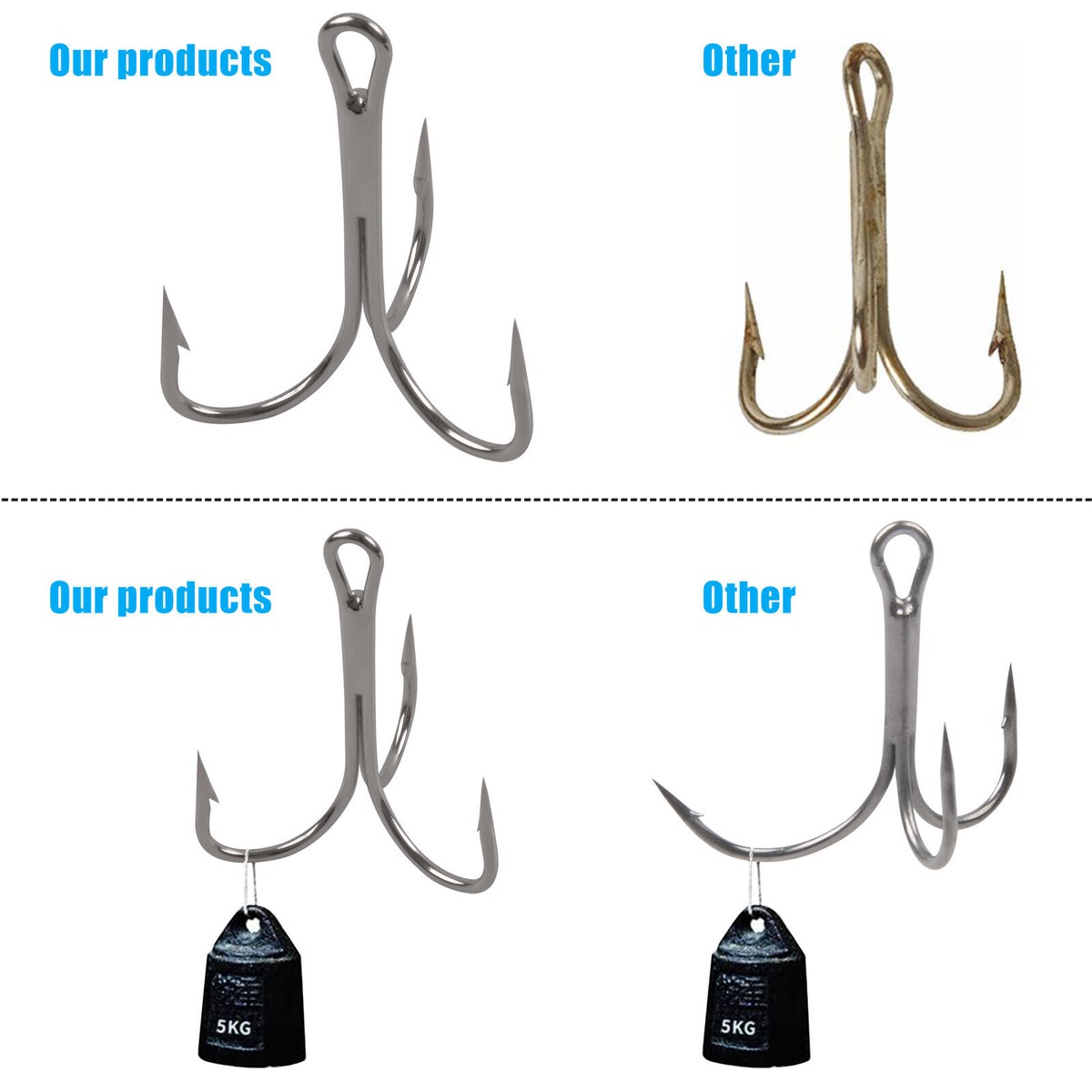 Ami EWG 9KM Con Anello Saldo, Wide Gap Per Verme - 25/100 Pezzi Per Texas Rig, Pesca Mare E Acqua Dolce