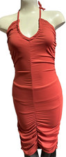 Hotwy Women's Dress Bodycon Mermaid Sexy Size S Scrunch Coral