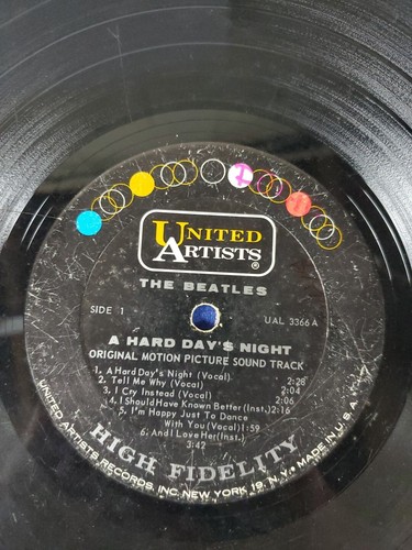 the beatles - A Hard Days Night Mono United Artists UAL 3366 tested Error VG - Picture 5 of 6