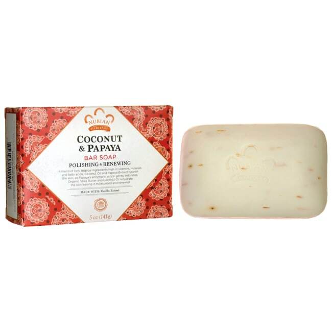 Кусковое мыло Nubian Heritage с кокосом и папайей, брусок 5 унций (S)