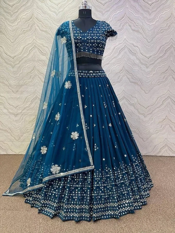 Indian Wedding Wear Faux Georgette Lehenga Choli With Fancy Dupatta For Women - Image 2 of 4
