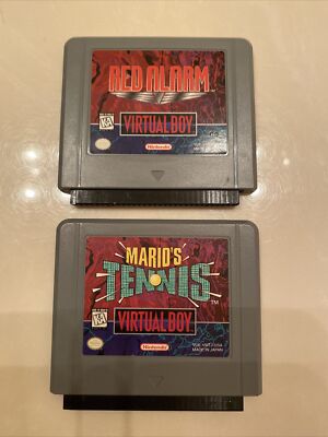 RED ALARM + MARIO S TENNIS MARIO NINTENDO VIRTUAL BOY ESRB CARTS ONLY VB USA