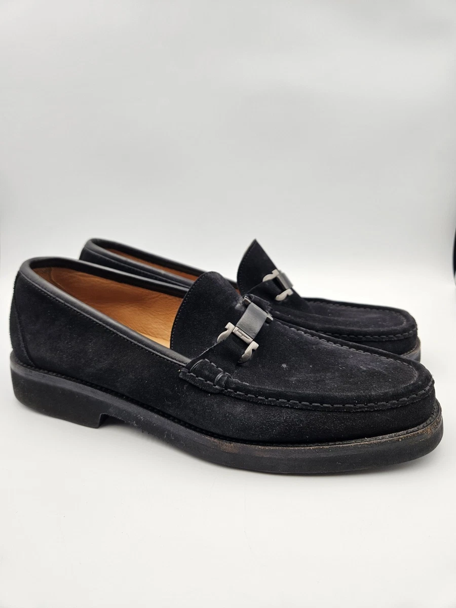 Salvatore Ferragamo Black Suede Men display picture 1