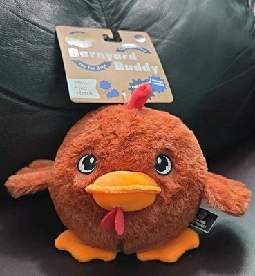 Bow Wow 6'' Chick Dog Toy w/ Full Body Ball Jumbo Squeaker, Toss/ Tug / Toss New