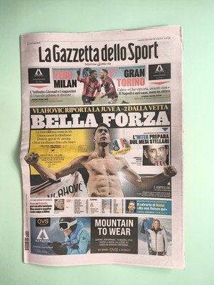 GAZZETTA DELLO SPORT 8 JANUARY 2024 MILAN-TORINO-VLAHOVIC-JUVENTUS-INTER-NADAL