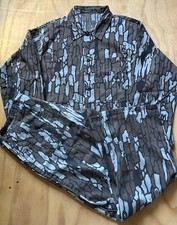 Vintage Trebark Camouflage Hunting Shirt & Pants Set - Mens XL USA Made