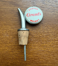 Vintage Grant’s Scotch Whisky Bottle Pourer with Branded Cap Advertising