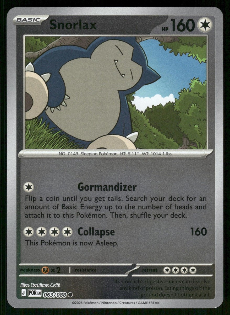 Snorlax 063/088 Common Perfect Order Pokemon Reverse Holo Near